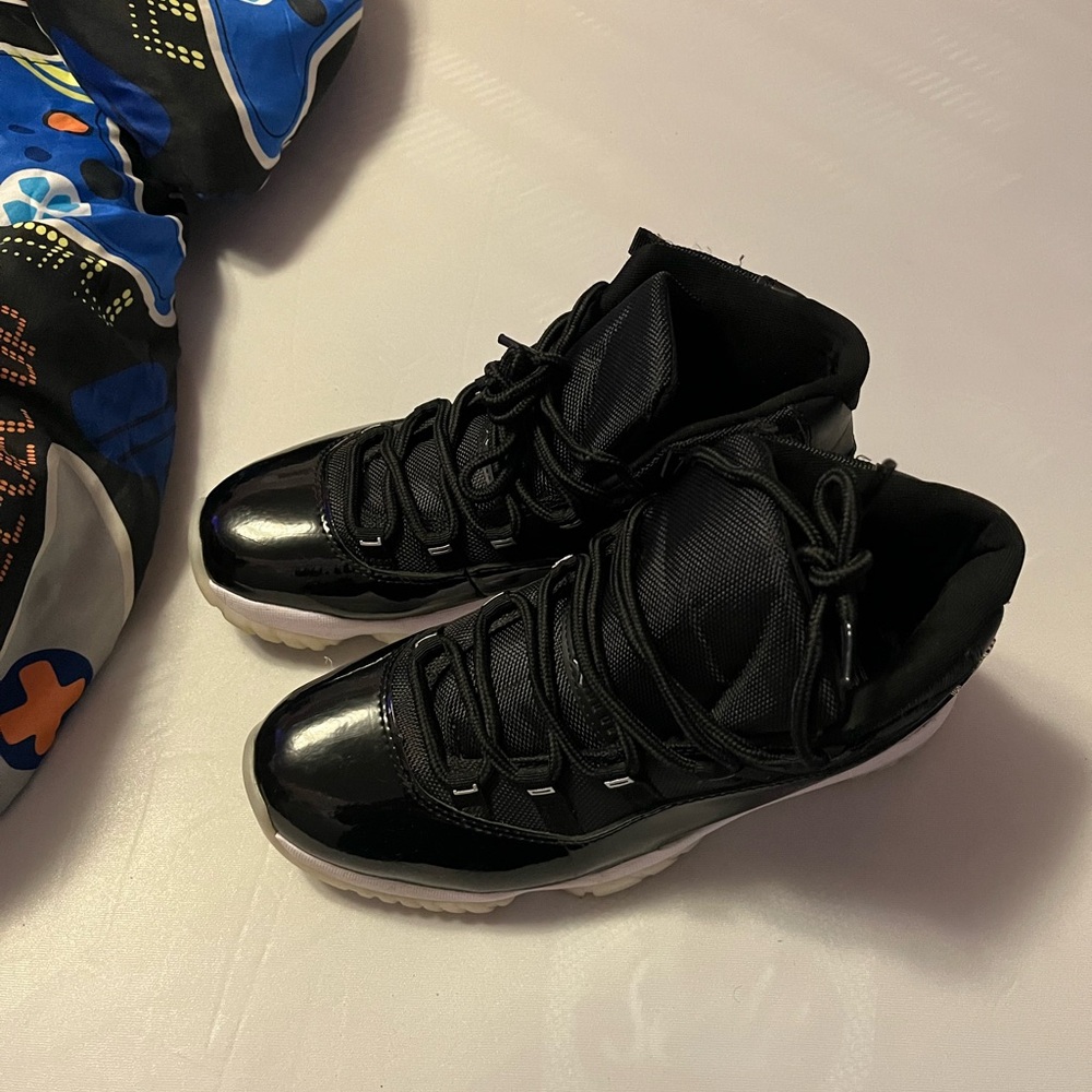 Jordan Kids Black and White High-Top Sneakers - Picture 3 of 5